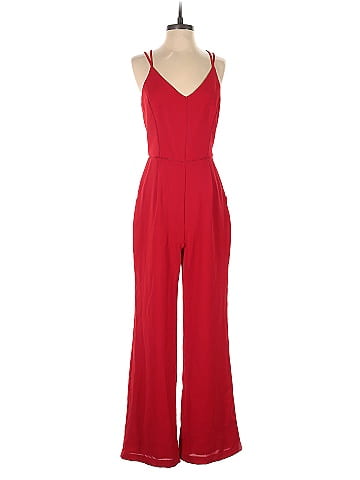 Adelyn Rae Solid Red Jumpsuit Size S 74 off ThredUp