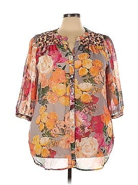 Fig and Flower 3/4 Sleeve Button-Down Shirt (view 1)