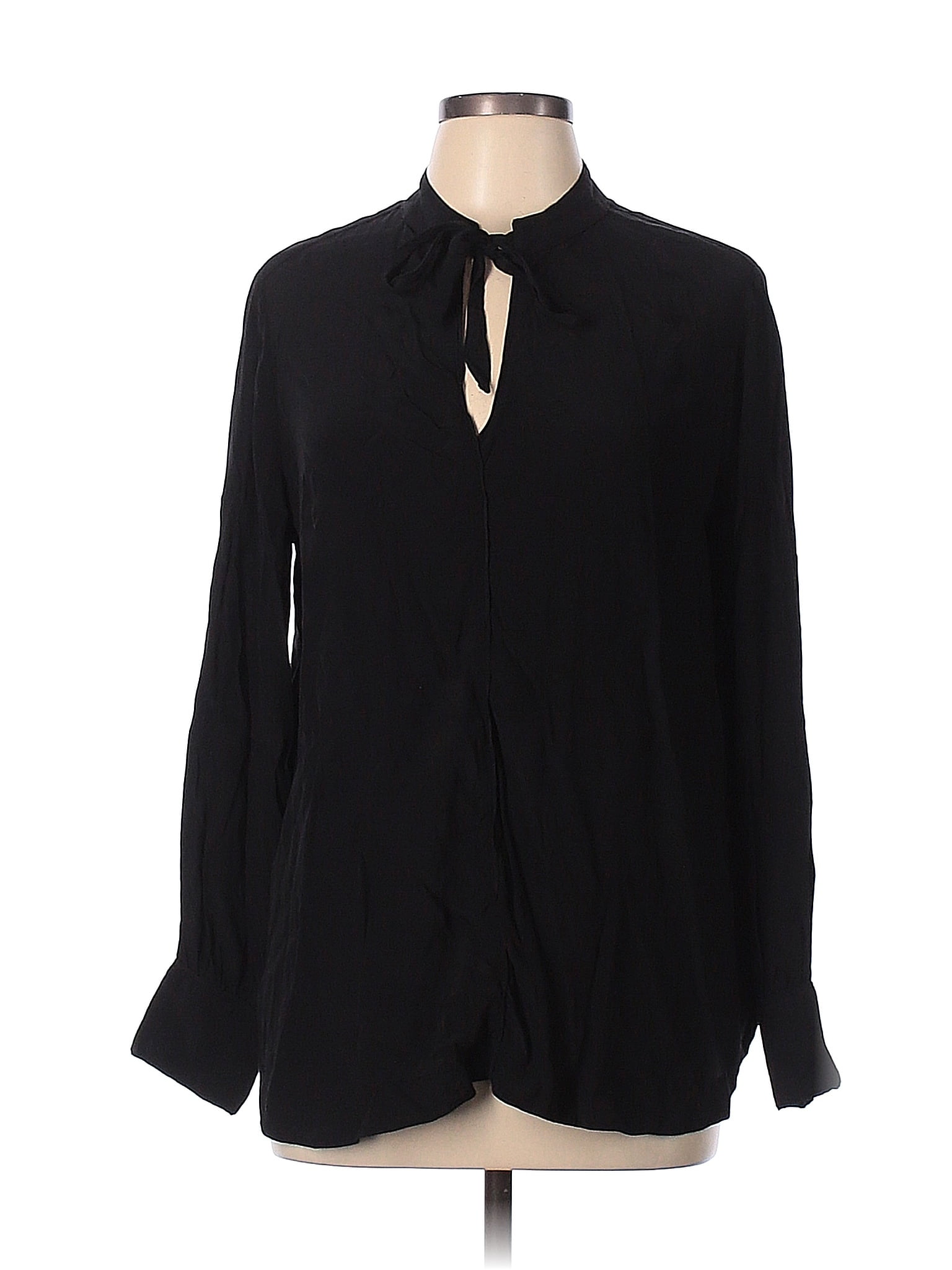 Gap 100 Rayon Black Long Sleeve Blouse Size L 65 Off Thredup