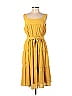 Slate & Willow 100% Polyester Solid Yellow Casual Dress Size 12 - photo 1
