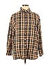 Unbranded Checkered-gingham Grid Plaid Tweed Brown Long Sleeve Button-Down Shirt Size XL - photo 1