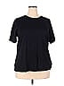 Cj Banks 100% Cotton Solid Black Short Sleeve T-Shirt Size 2X (Plus) - photo 1