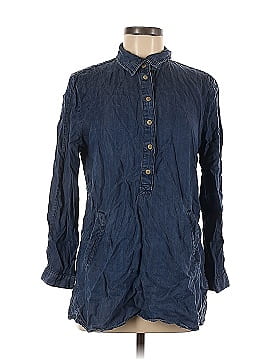 Joan Vass 3/4 Sleeve Button-Down Shirt (view 1)