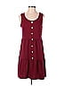 Assorted Brands Solid Burgundy Red Casual Dress Size S - photo 1