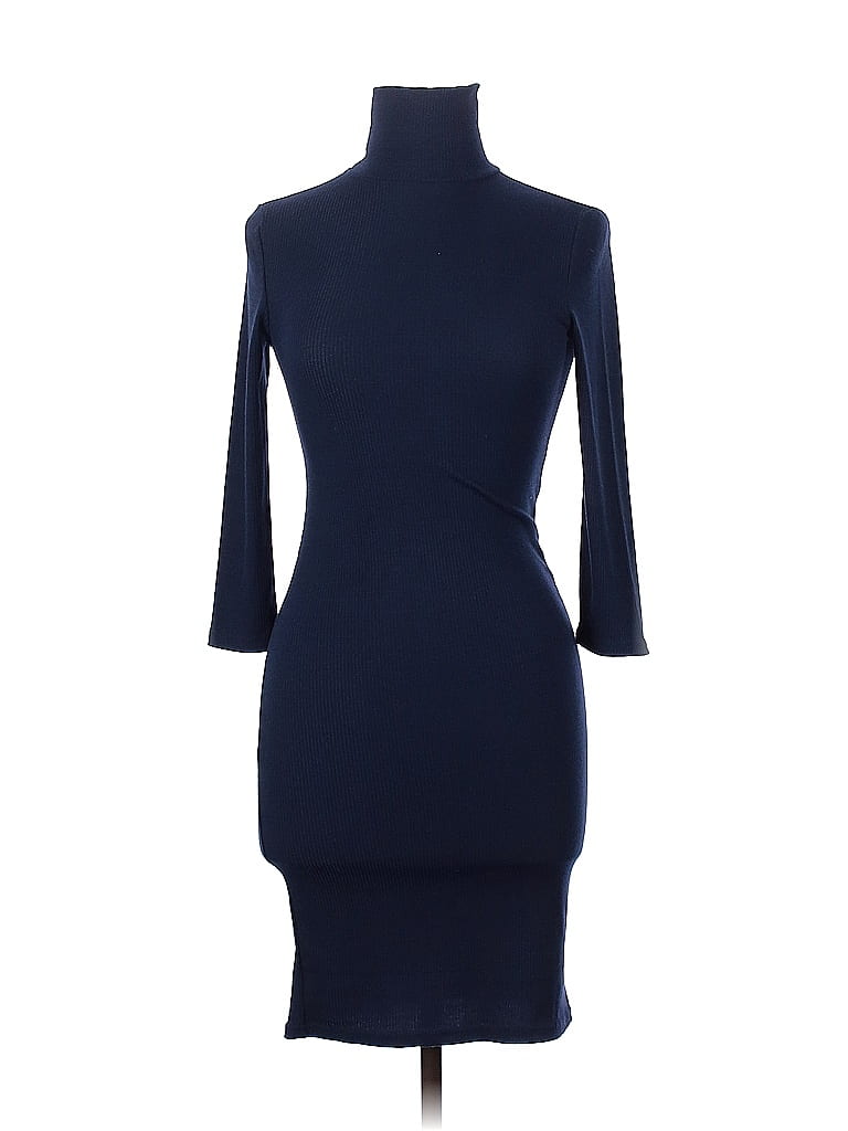 Capella Apparel Solid Blue Casual Dress Size L - photo 1