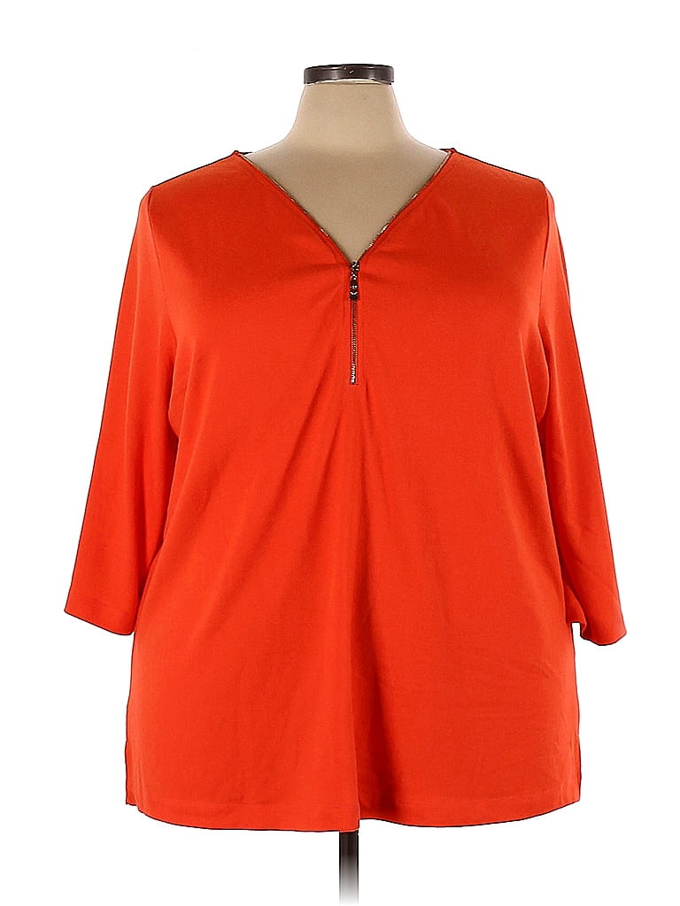 Belle By Kim Gravel Orange Pullover Sweater Size 3X (Plus) - photo 1