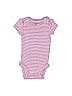 Carter's Stripes Purple Pink Short Sleeve Onesie Newborn - photo 1