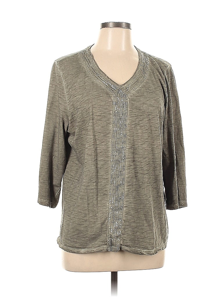 Chico's 100% Cotton Brown Long Sleeve Top Size Lg (2) - 74% off | ThredUp