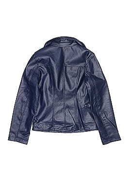 Aqua Faux Leather Jacket (view 2)