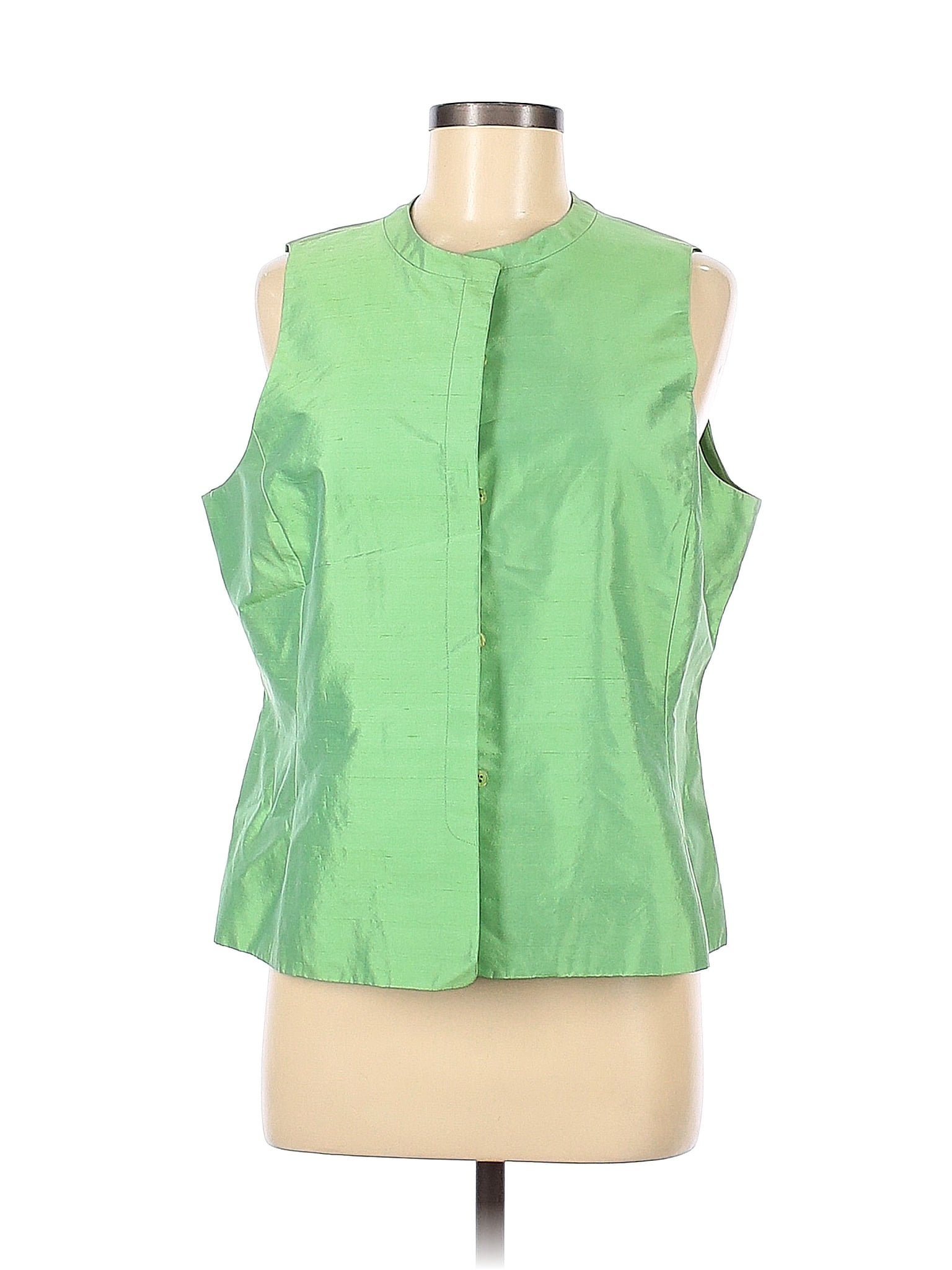 Jones New York 100% Silk Green Vest Size 14 - 75% off | thredUP