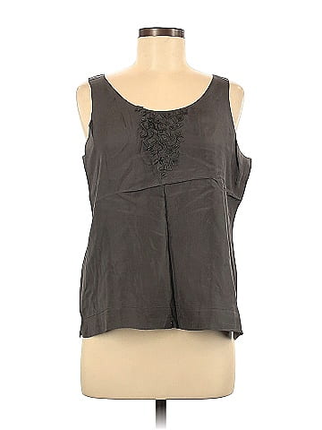 Eileen Fisher Grey Silk Tank Small Petite - Gem