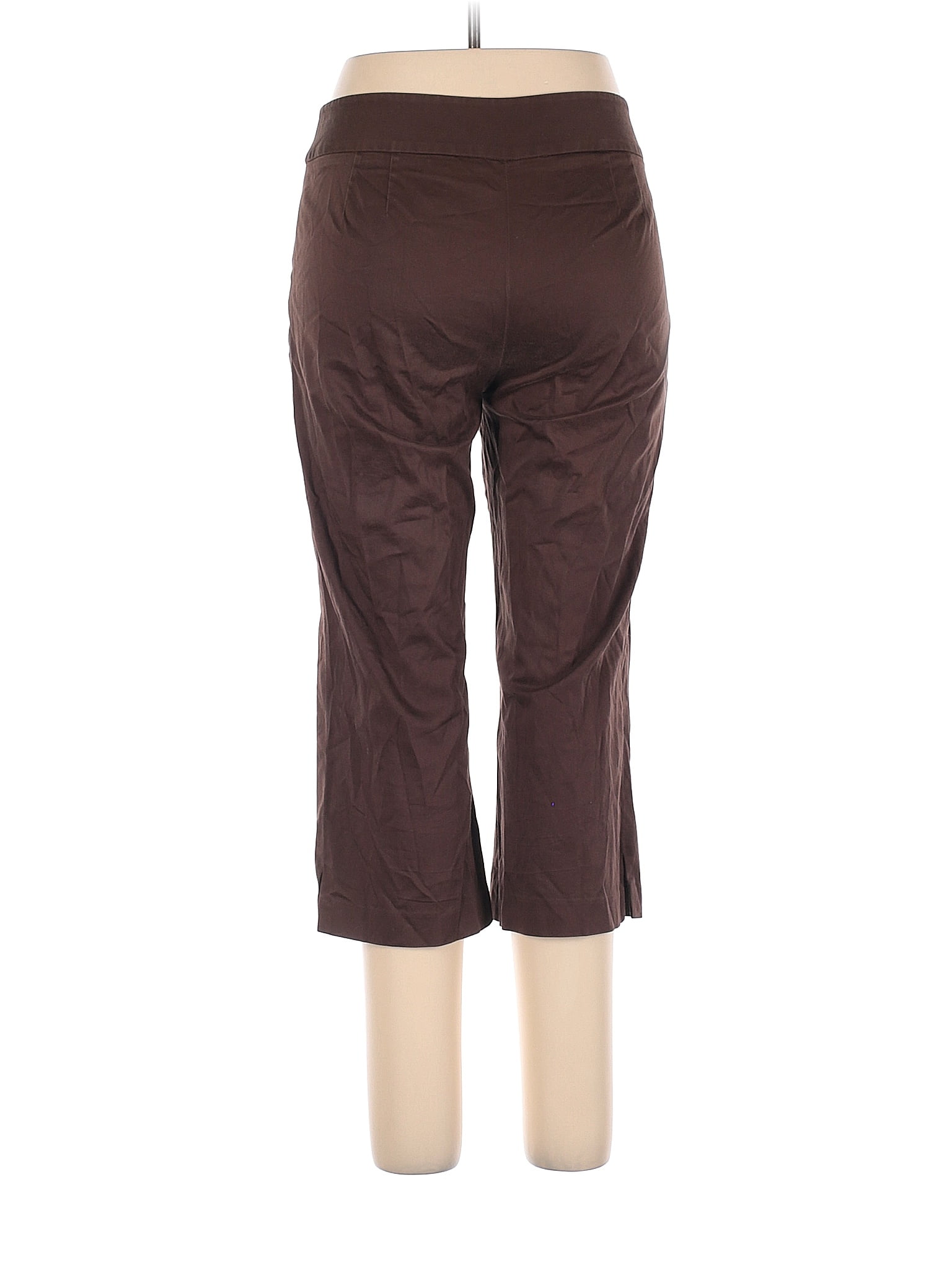 Apostrophe Fiona Women’s Capri Cropped Pants Stretch Twill Brown Size 14  #359