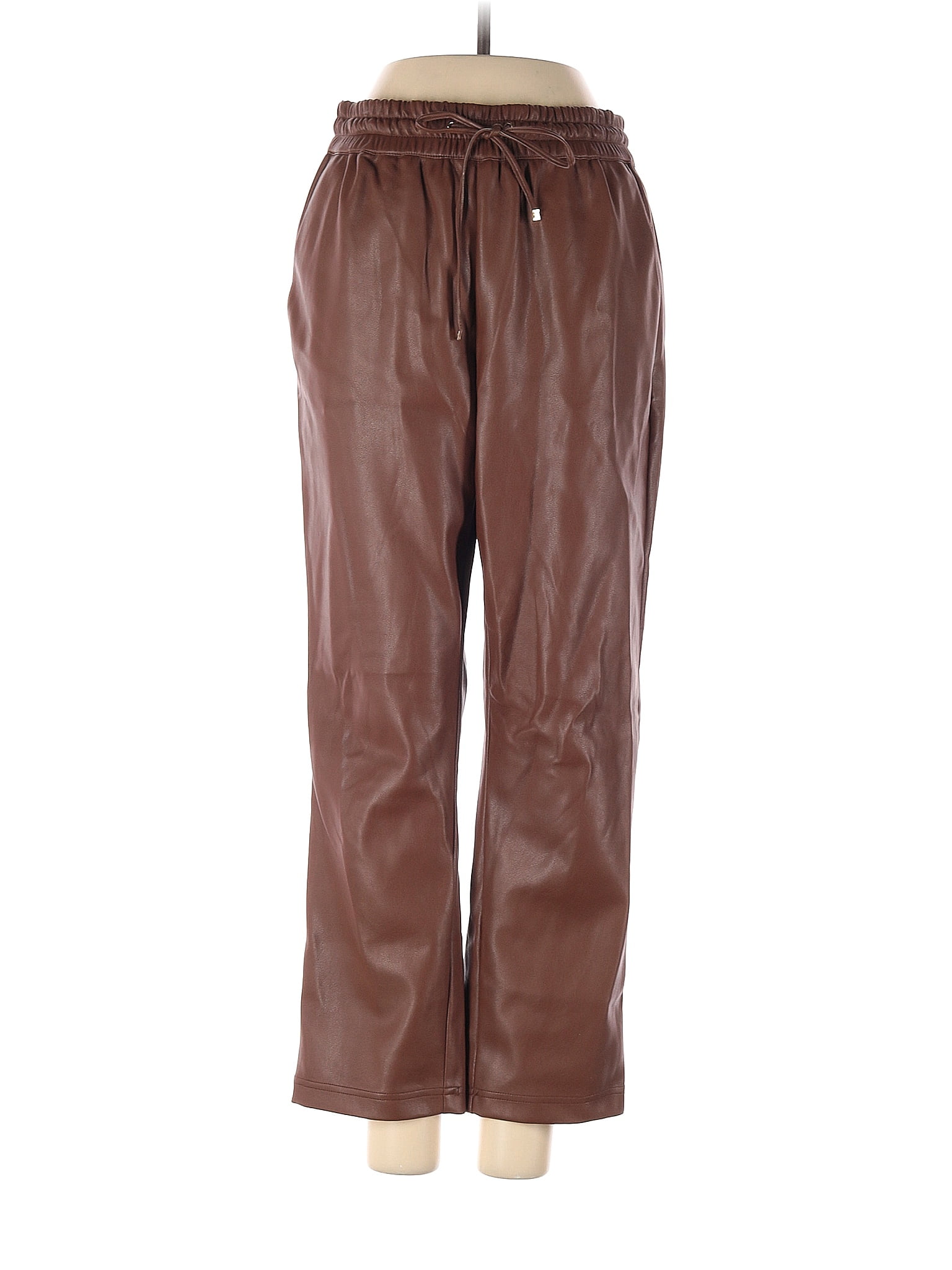 Marc New York Andrew Marc 100 Polyurethane Brown Faux Leather Pants