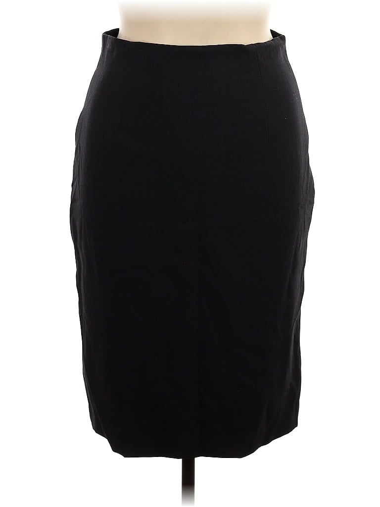 Ellen Tracy Solid Black Gray Formal Skirt Size 14 - photo 1