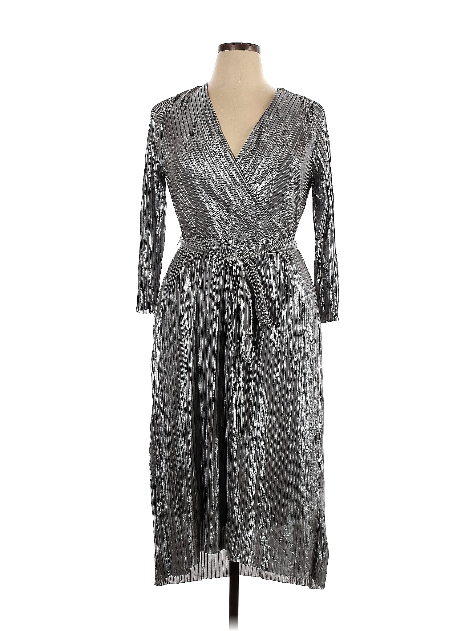 Lane Bryant 100% Polyester Silver Cocktail Dress Size 16 (Plus) - 56% ...