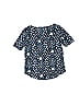 Ann Taylor LOFT 100% Linen Damask Paisley Aztec Or Tribal Print Blue Black Short Sleeve Blouse Size S (Infants) - photo 2