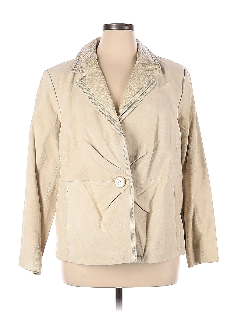 Bradley by Bradley Bayou 100% Leather Tan Leather Jacket Size 1X (Plus ...