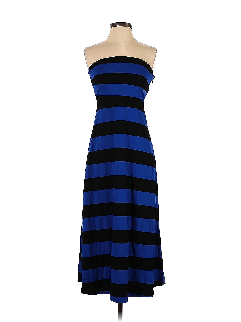Club Monaco Stripes Blue Casual Dress Size 2 - photo 1