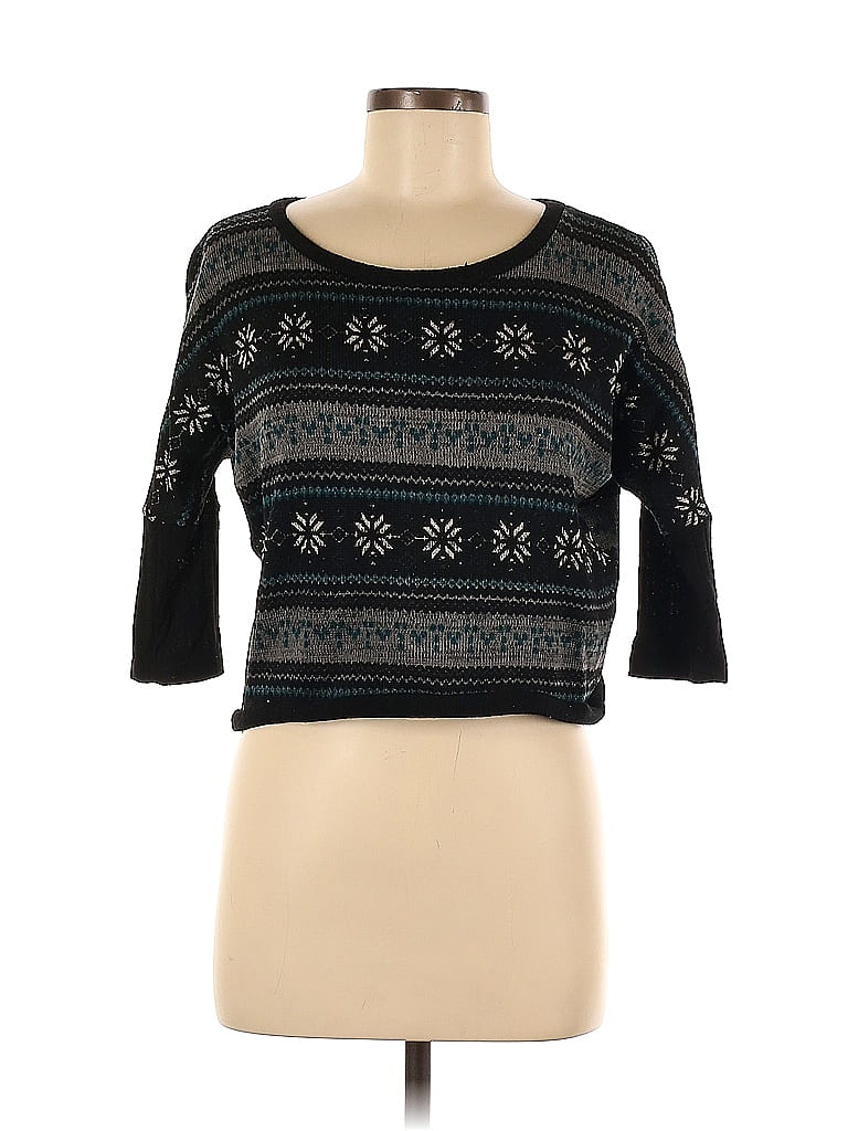 H.I.P. Happening in the Present 100% Polyester Aztec Or Tribal Print Black Pullover Sweater Size M - photo 1