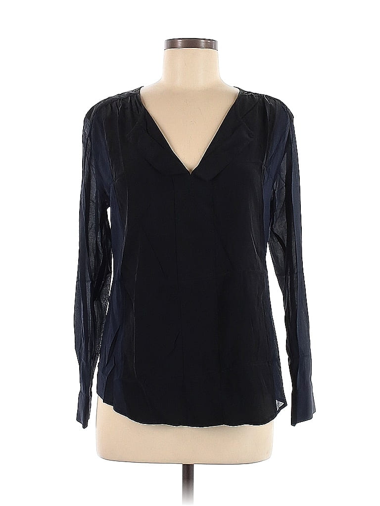 Brochu Walker Navy Black Long Sleeve Silk Top Size M - 81% off | thredUP