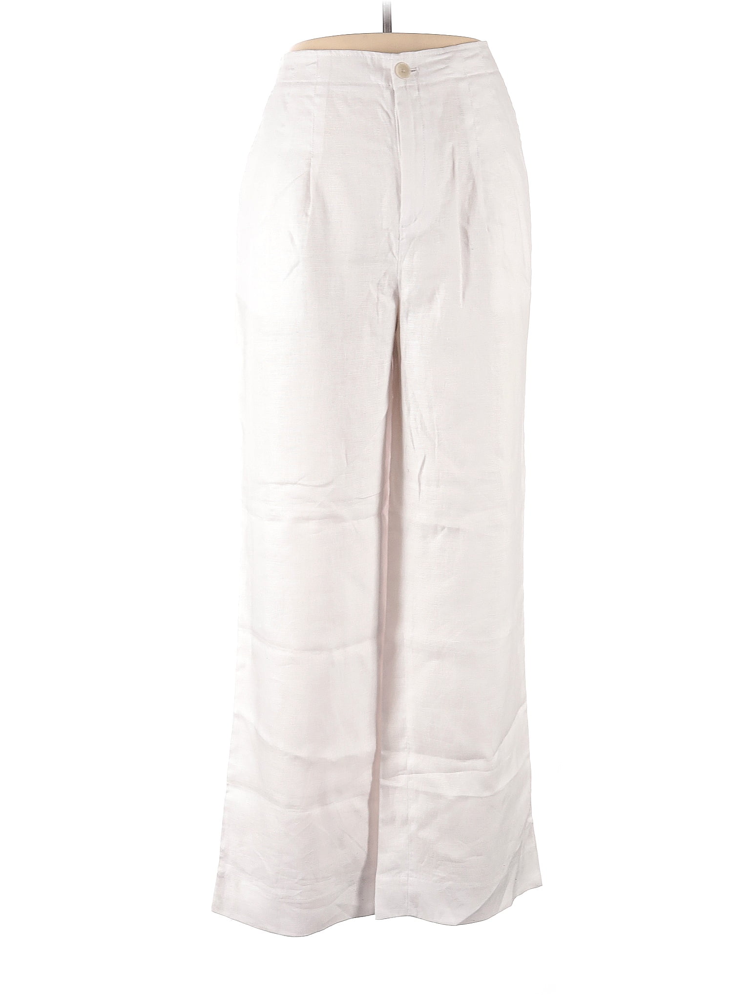 Banana Republic 100 Linen Solid White Linen Pants Size 14 60 off