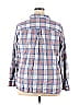 Old Navy 100% Cotton Checkered-gingham Plaid Blue White Long Sleeve Button-Down Shirt Size XXL - photo 2