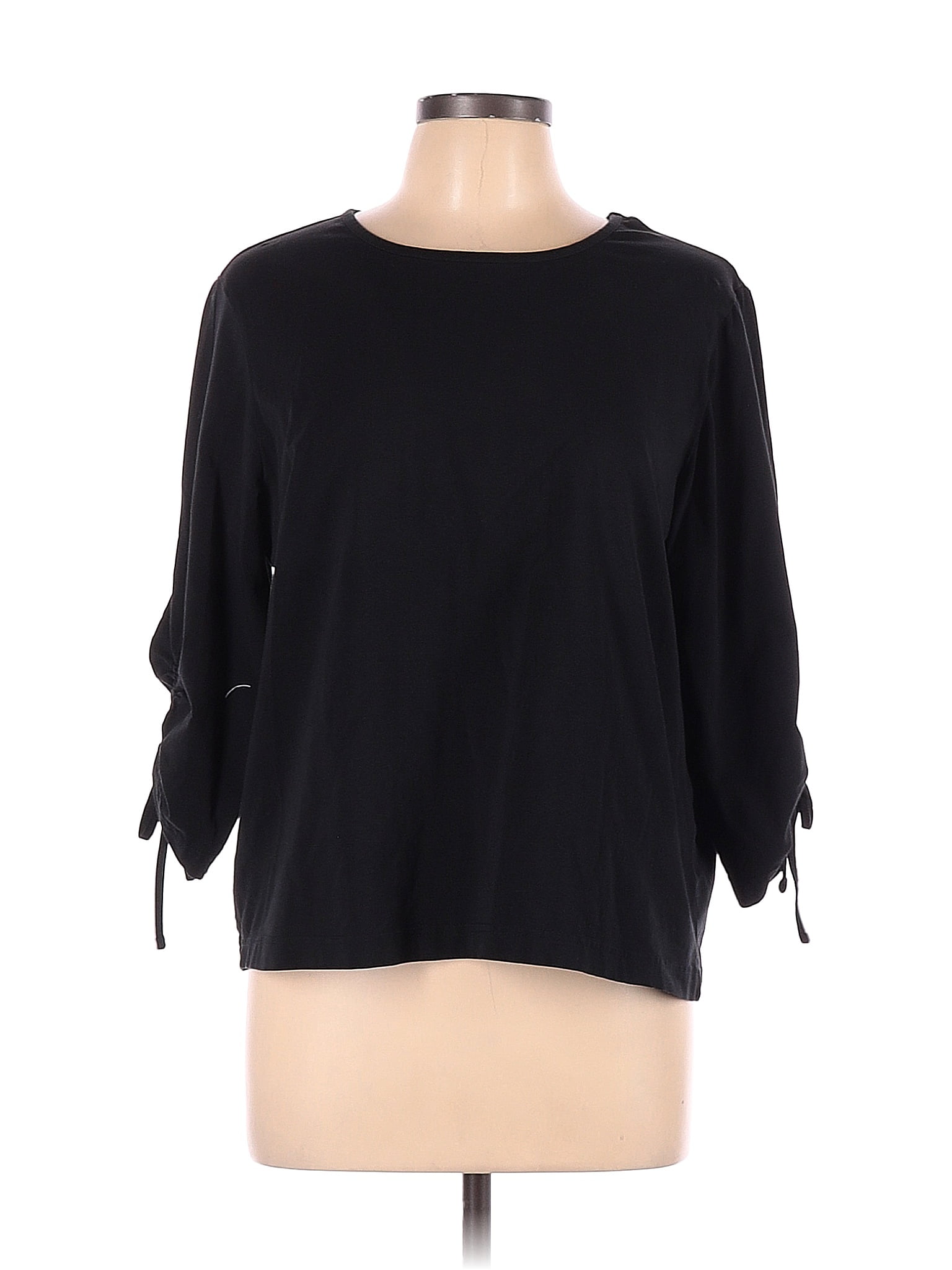 Blair Solid Black Long Sleeve Blouse Size L 46 Off Thredup