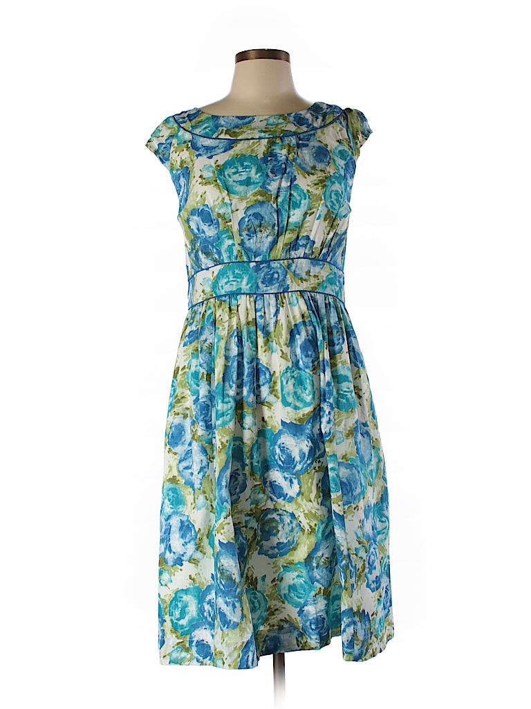 Emily and Fin 100% Cotton Floral Blue Casual Dress Size 1X (Plus) - 74% ...
