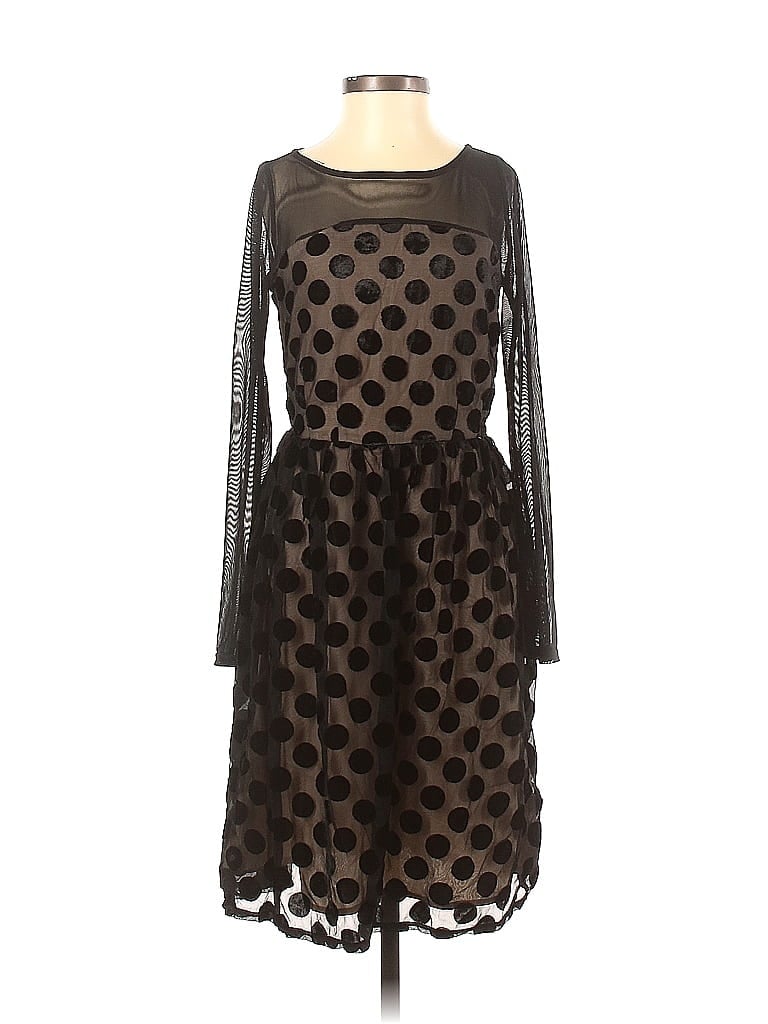 Sunday in Brooklyn Polka Dots Black Casual Dress Size 0 - photo 1