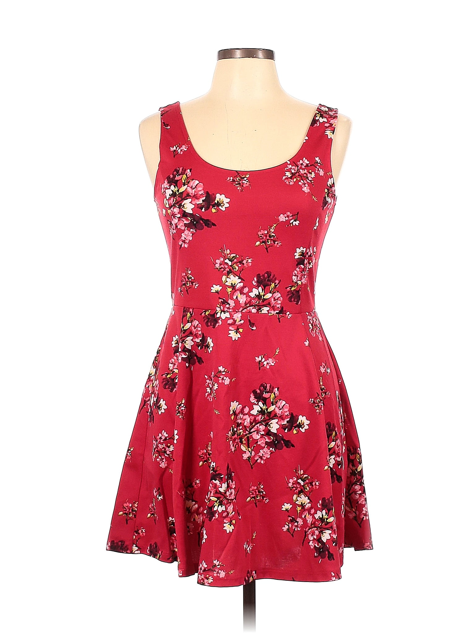 Divided by H&M Floral Red Cocktail Dress Size 12 50 off thredUP