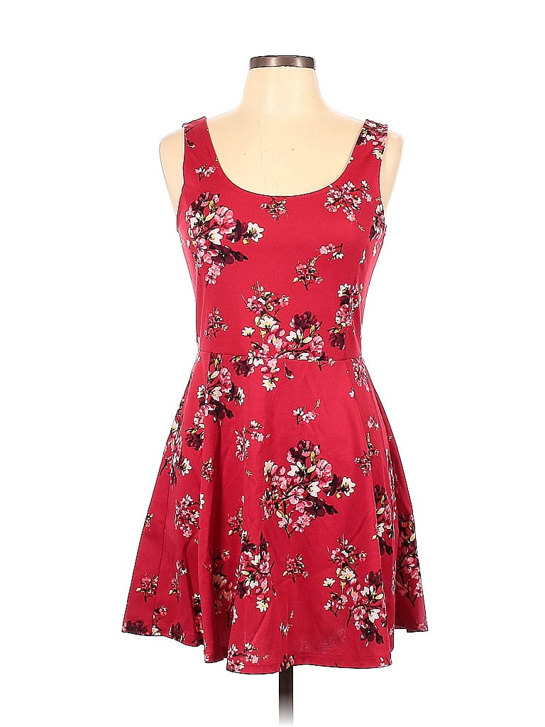 Divided by H&M Floral Red Cocktail Dress Size 12 - 50% off | thredUP
