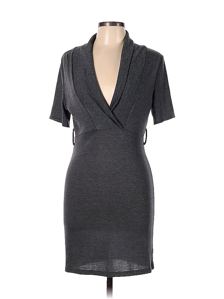 Love Delirious Los Angeles Solid Gray Casual Dress Size L 64 Off