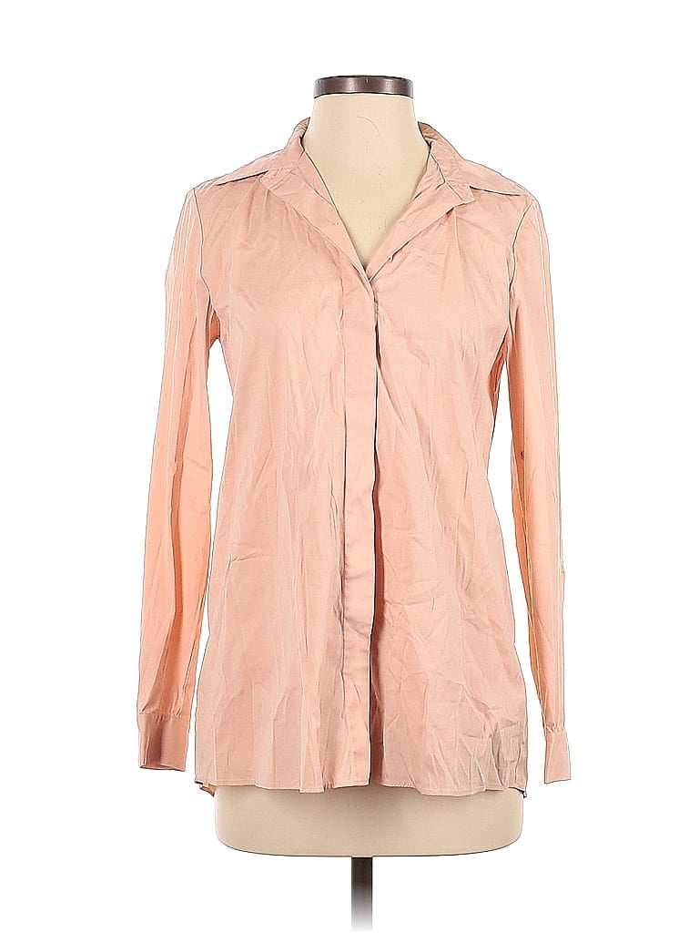 Pre-owned Lafayette 148 Long Sleeve Blouse In Pink