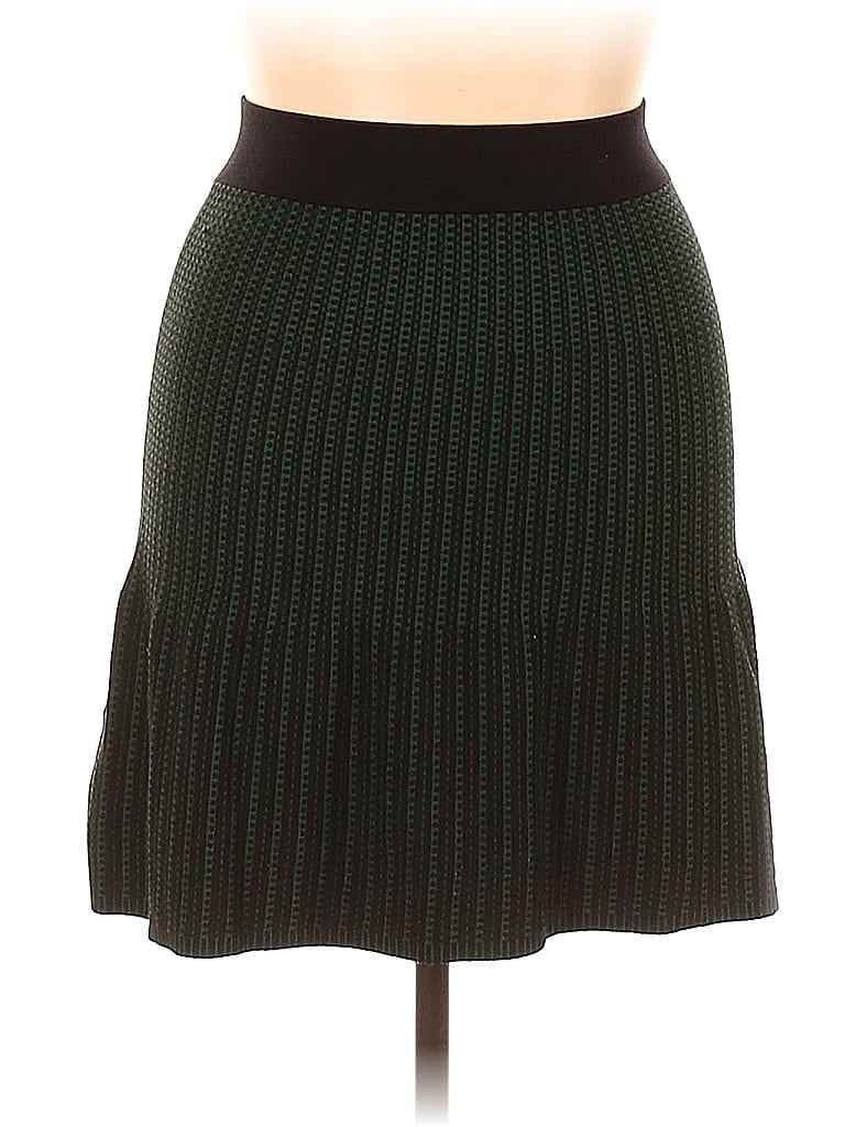 Ann Taylor Houndstooth Tortoise Argyle Grid Chevron-herringbone Green Casual Skirt Size 4 - photo 1