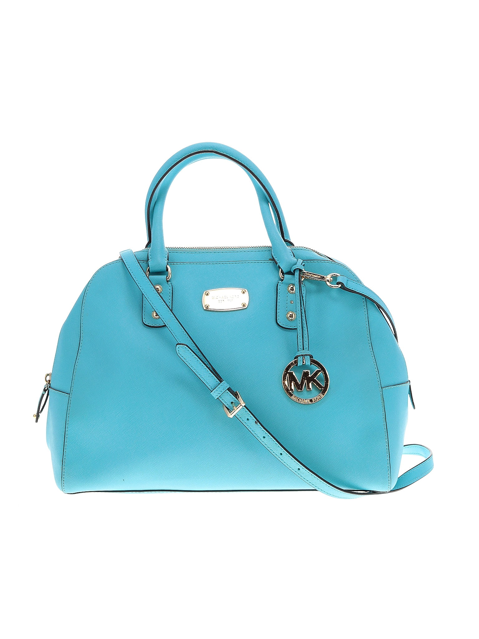 MICHAEL Michael Kors Solid Blue Teal Leather Satchel One Size - 66% off ...