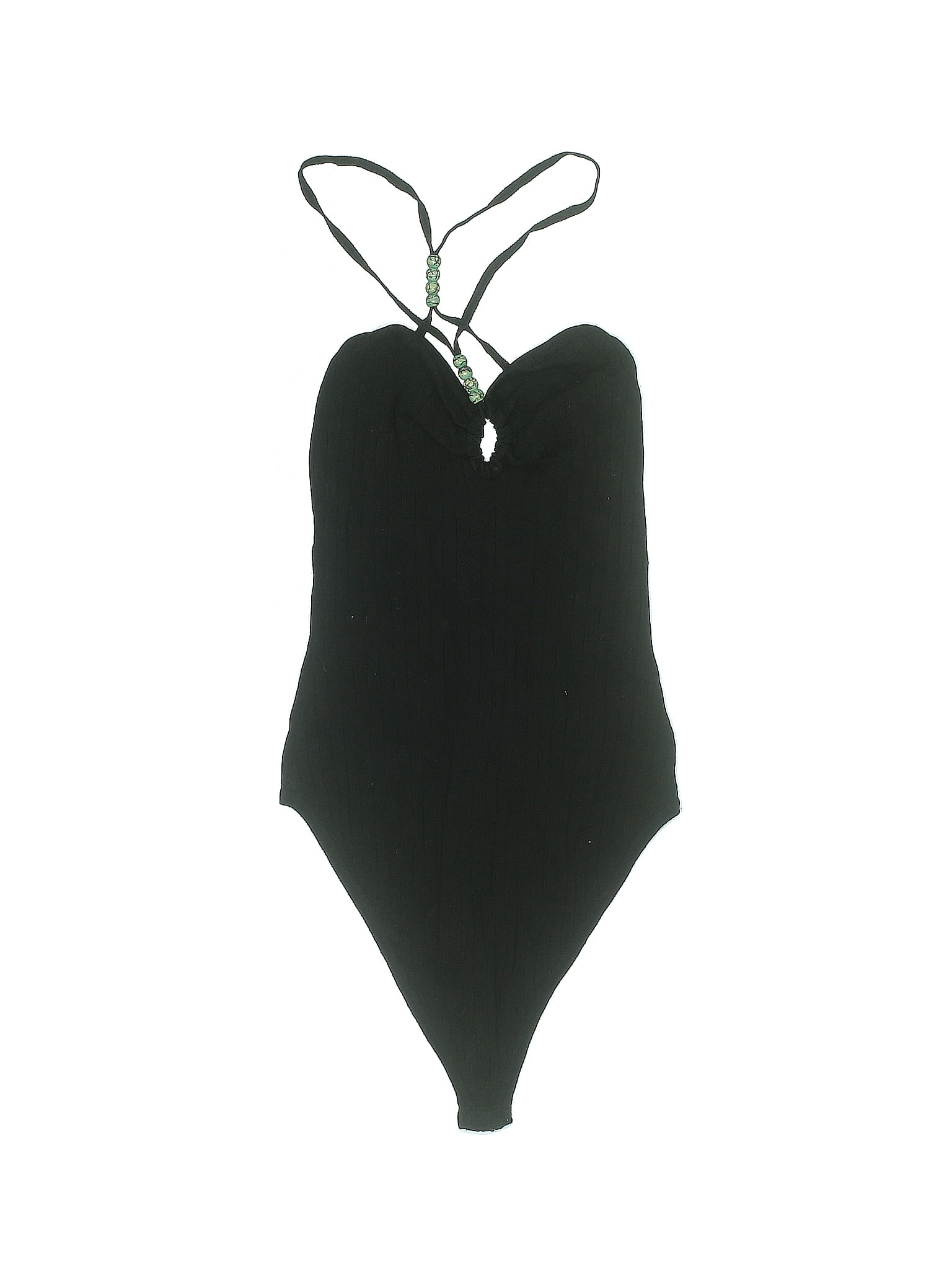 Hera Collection Solid Black Bodysuit Size M - 57% off