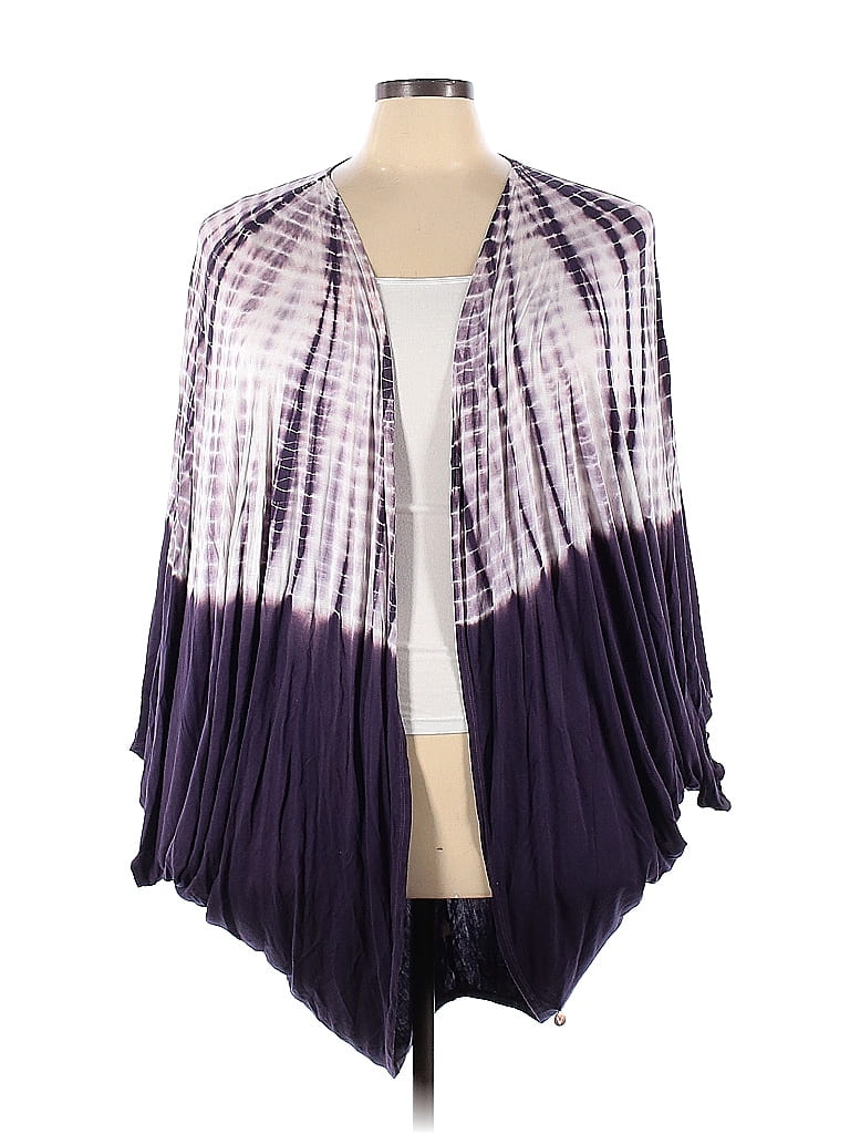 LIVI Color Block Tie-dye Multi Color Purple Cardigan Size 26 - 28 (Plus) - photo 1