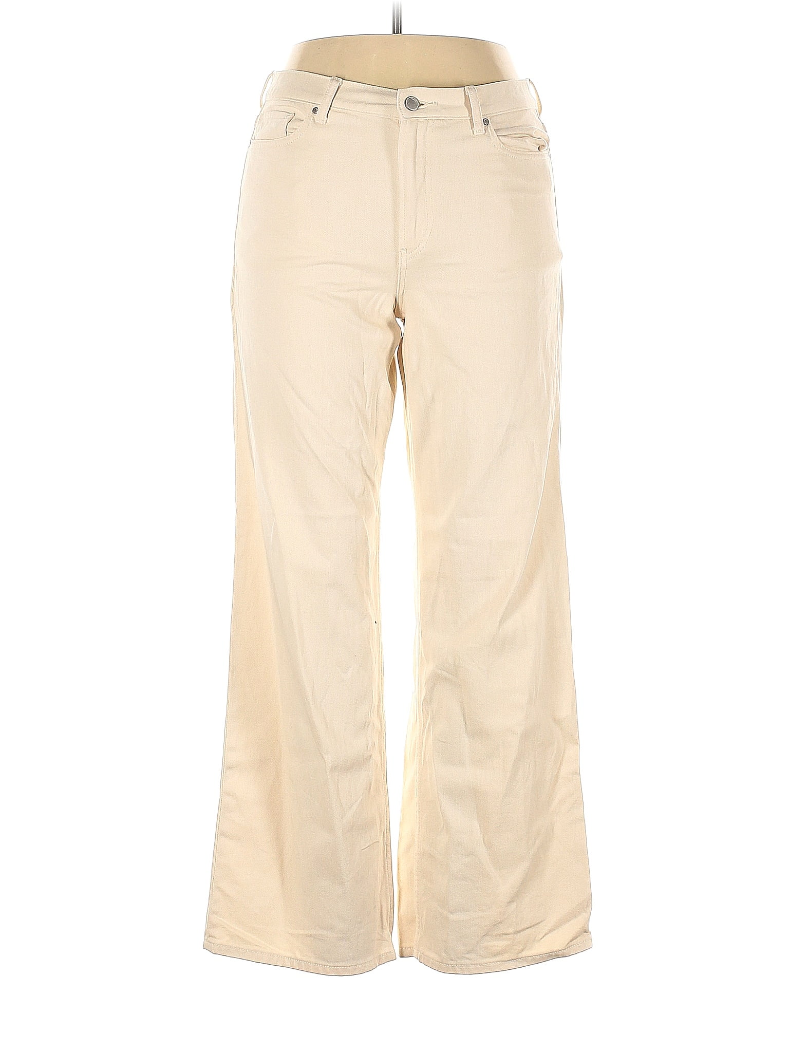 Uniqlo 100 Cotton Solid Tan Ivory Jeans Size Xxl 49 Off Thredup