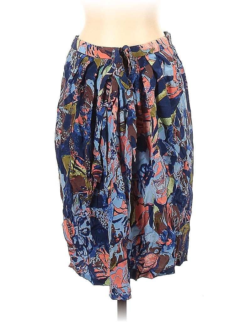 Tracy Reese 100% Silk Floral Blue Silk Skirt Size 0 - photo 1
