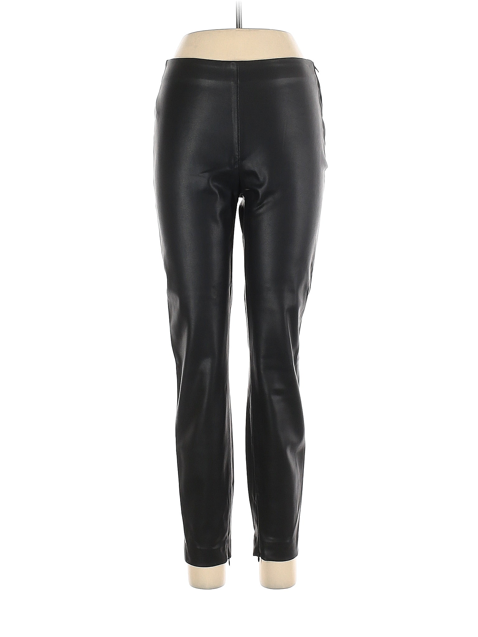 MNG 100% Polyurethane Solid Black Faux Leather Pants Size M - 43% off ...