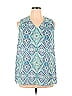 Violet & Claire 100% Polyester Blue Sleeveless Blouse Size 1X (Plus) - photo 1