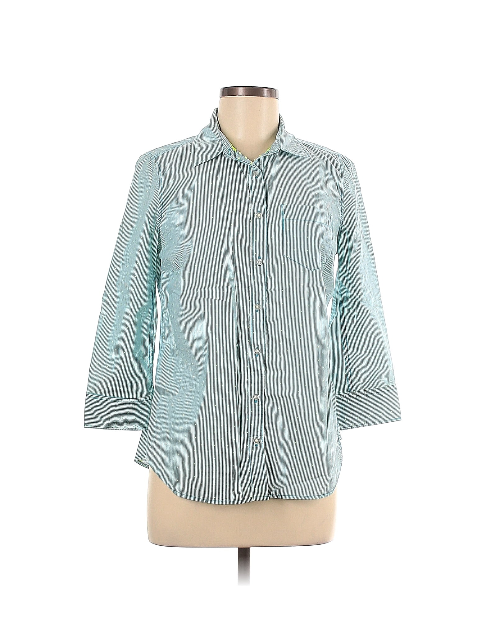 Jcpenney Teal Long Sleeve Button Down Shirt Size M 52 Off Thredup