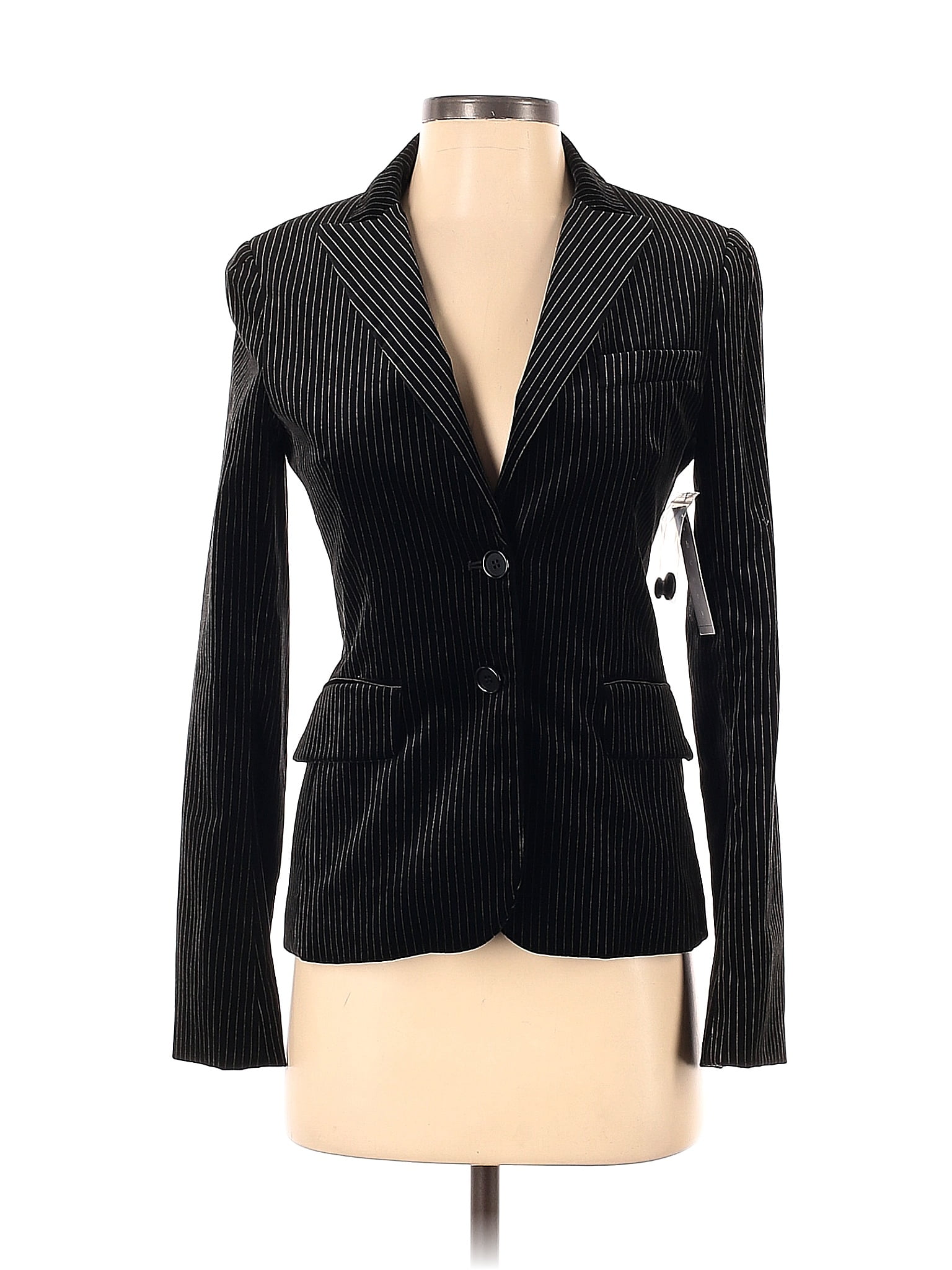 Theory 100% Cotton Stripes Black Blazer Size XS - 84% Off | ThredUP