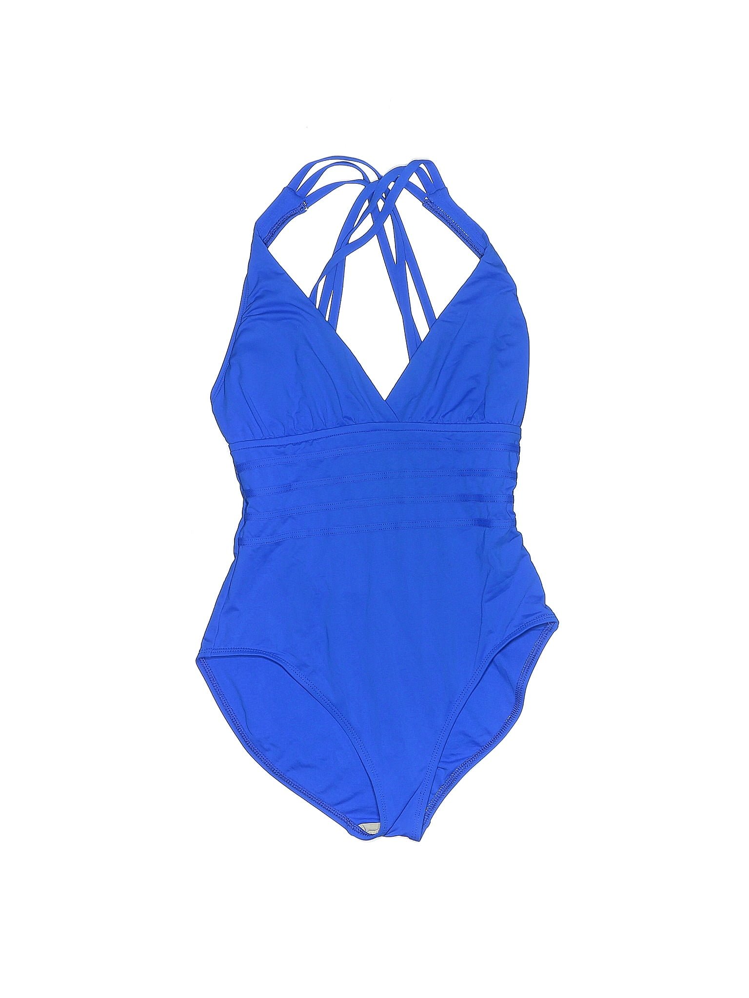 La Blanca Solid Blue One Piece Swimsuit Size 10 47 Off Thredup