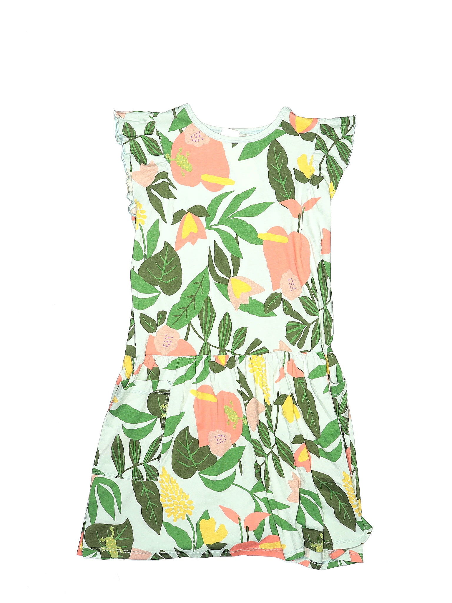 Tea 100 Cotton Green Dress Size 12 48 off thredUP