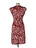 Be Smart 100% Polyester Damask Paisley Baroque Print Batik Brocade Burgundy Red Casual Dress Size 13 - photo 2