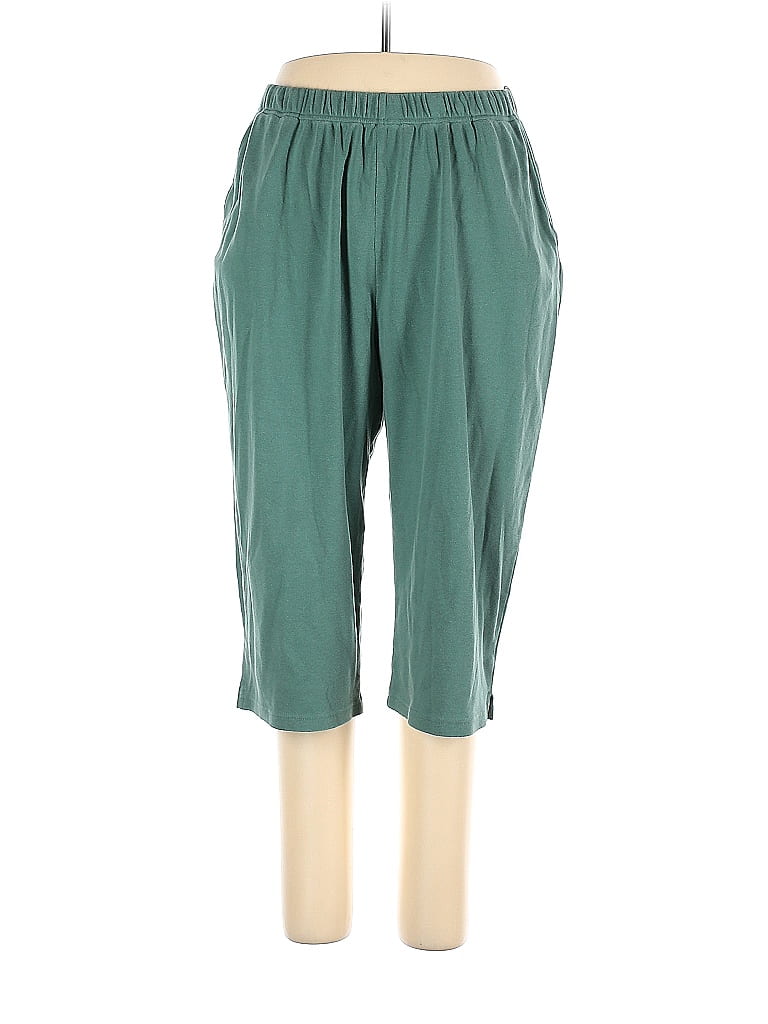 Woman Within Green Casual Pants Size 22 - 24 (Plus) - photo 1