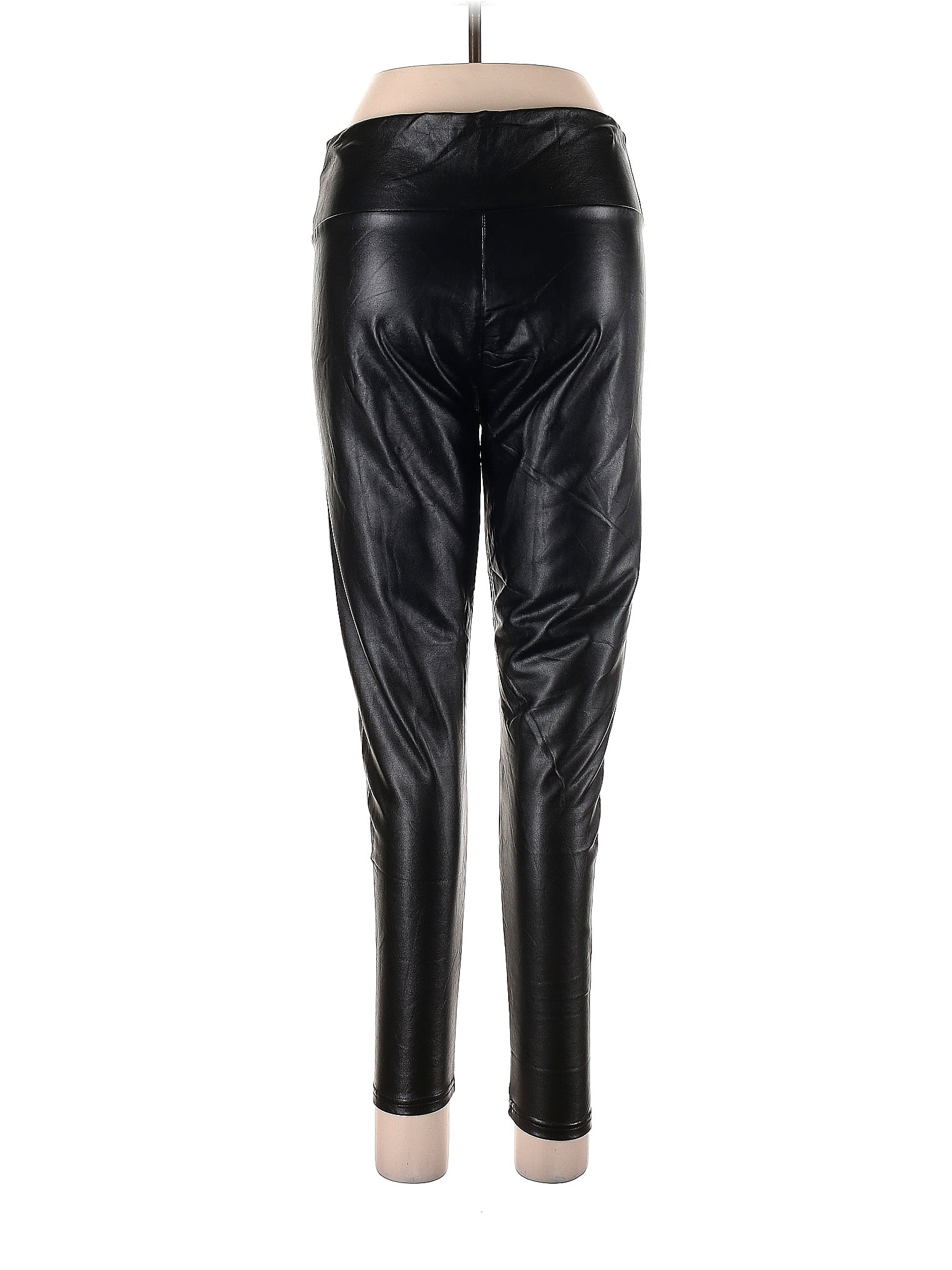 GINASY Black Faux Leather Pants Size L - 62% off