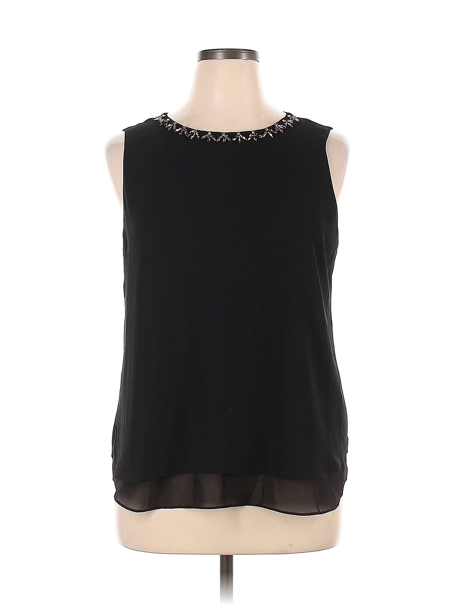 Violet & Claire 100% Polyester Black Sleeveless Blouse Size XL - 65% ...