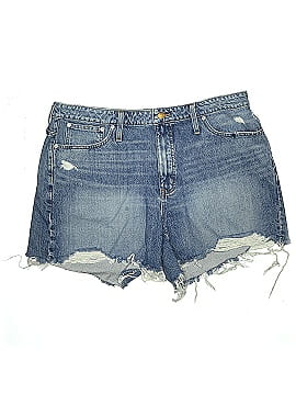 Madewell Curvy Relaxed Mid-Length Denim Shorts in Brockport Wash: Ripped Edition (view 1)